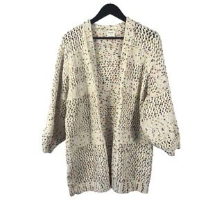 Amaryllis x Ashlee Nichols Open Knit Speckled Cardigan Women's XS Cream Confetti